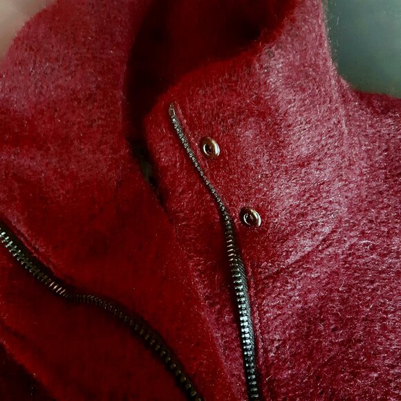 Calvin Klein SZ M Wine Mid Length Zippered Women's Winter Coat - Picture 7 of 16